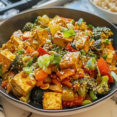 Tofu Vegetable Stir-Fry with Peanut Sauce