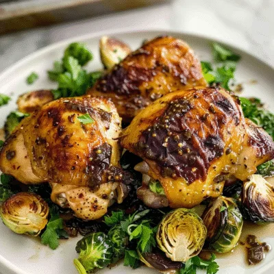 Balsamic Roasted Chicken with Sprouts