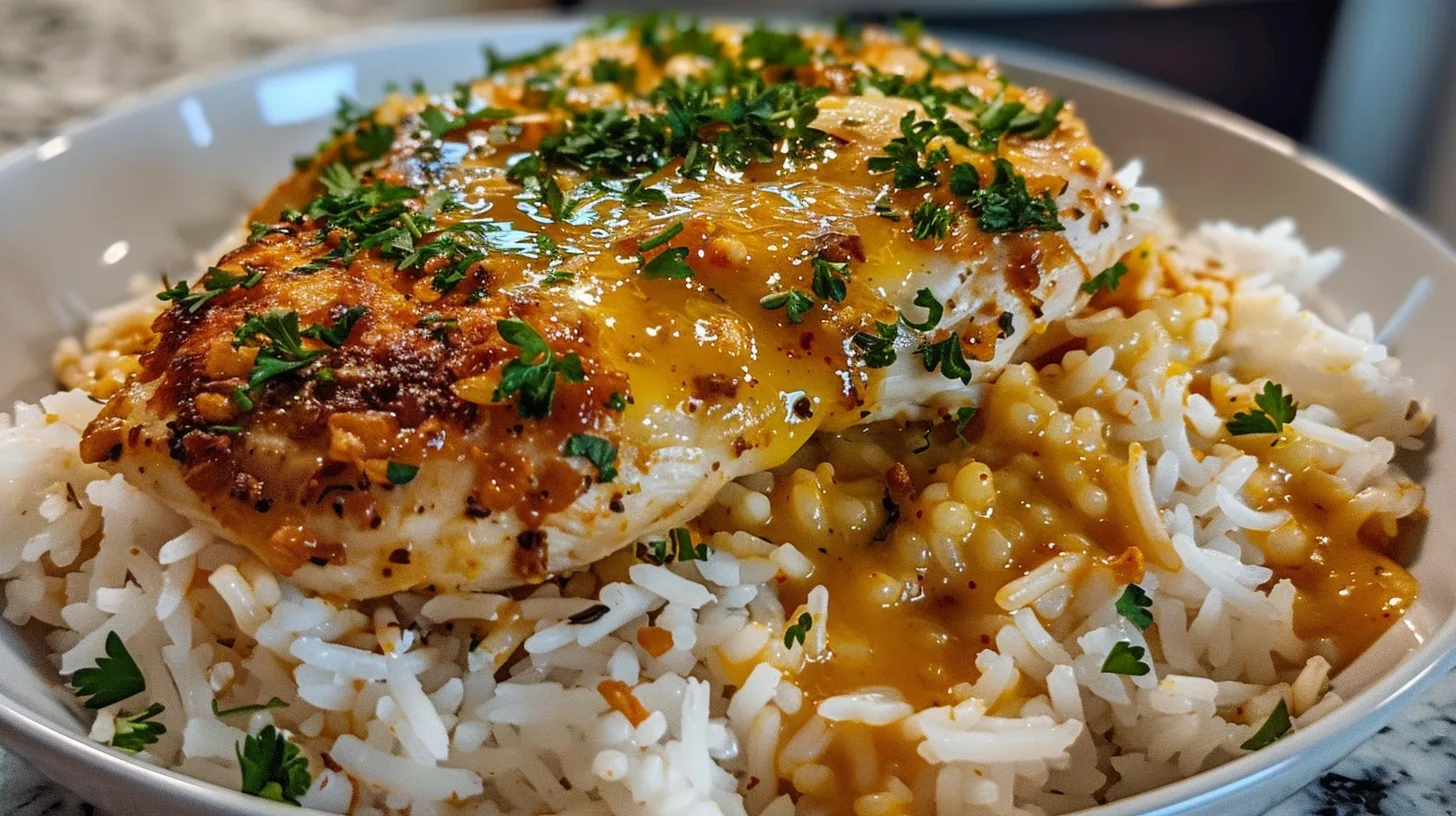 The Ultimate Buffalo Garlic Butter Parmesan Chicken Rice Recipe