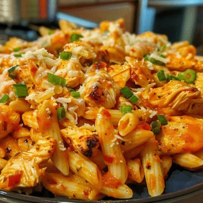 Bold Spicy Buffalo Pepper Jack Chicken Pasta Skillet