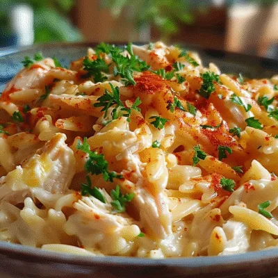 Creamy Bold BBQ Ranch White Cheddar Chicken Orzo