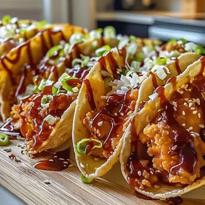 Crispy Chicken Wonton Tacos with Teriyaki Glaze