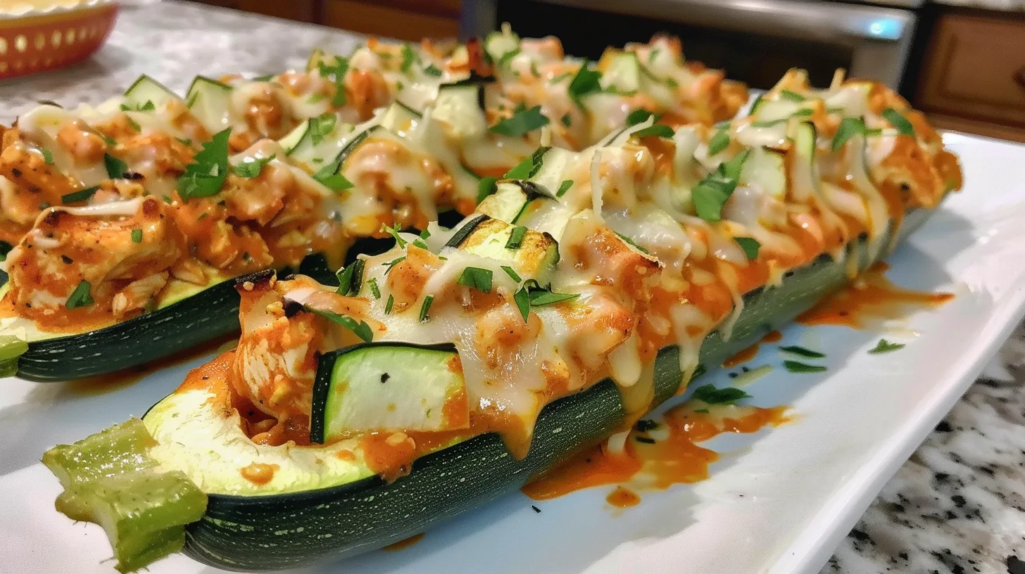 The Ultimate Keto Buffalo Chicken Zucchini Boats You’ll Crave