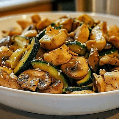 Easy Zucchini Mushroom Chicken Stir Fry