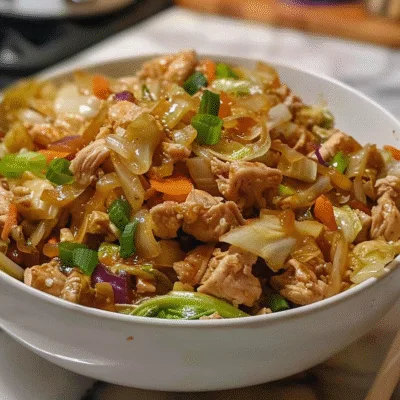 Egg Roll Bowls with Chicken and Cabbage