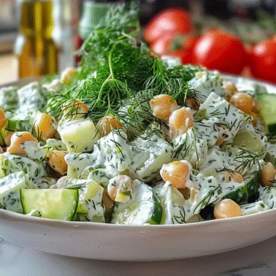 Fresh Vegan Tzatziki Chickpea Salad