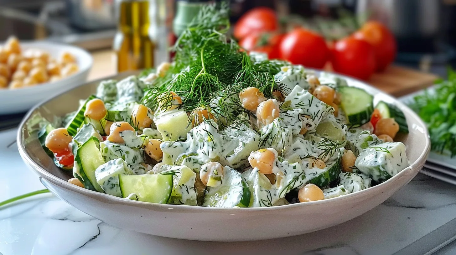 The Most Refreshing Vegan Tzatziki Chickpea Salad You’ll Crave
