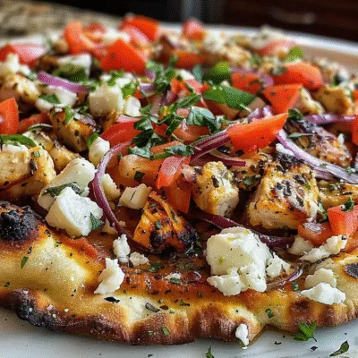Greek Chicken Pita Pizza