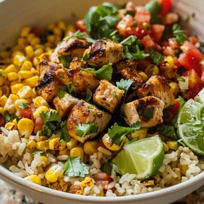Healthy Street Corn Chicken Rice Bowl