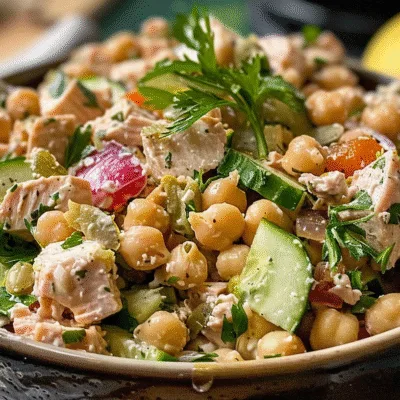 Healthy Tuna Garbanzo Chickpea Salad