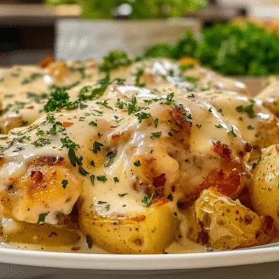 High Protein Cheesy Chicken Potatoes
