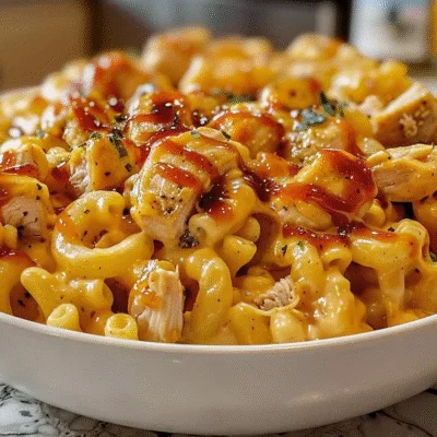High Protein Honey BBQ Chicken Mac and Cheese