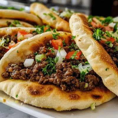 Mediterranean Ground Beef Pita Pockets