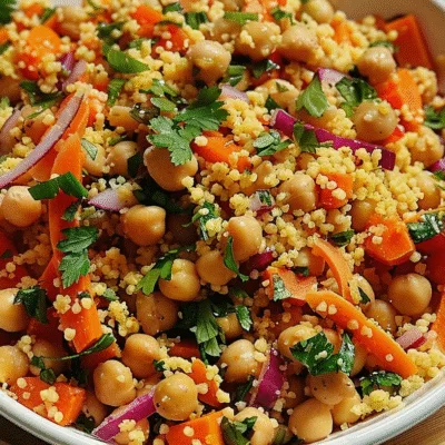 Moroccan Spiced Chickpea and Carrot Couscous Salad