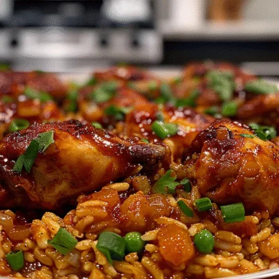 One Pan Creamy Tangy BBQ Chicken And Rice