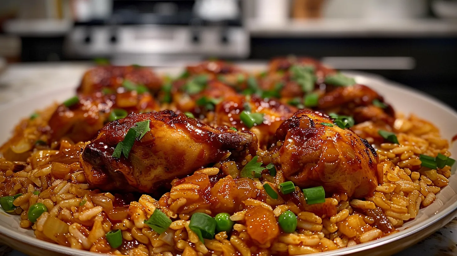 The Ultimate One Pan Creamy Tangy BBQ Chicken And Rice You’ll Crave