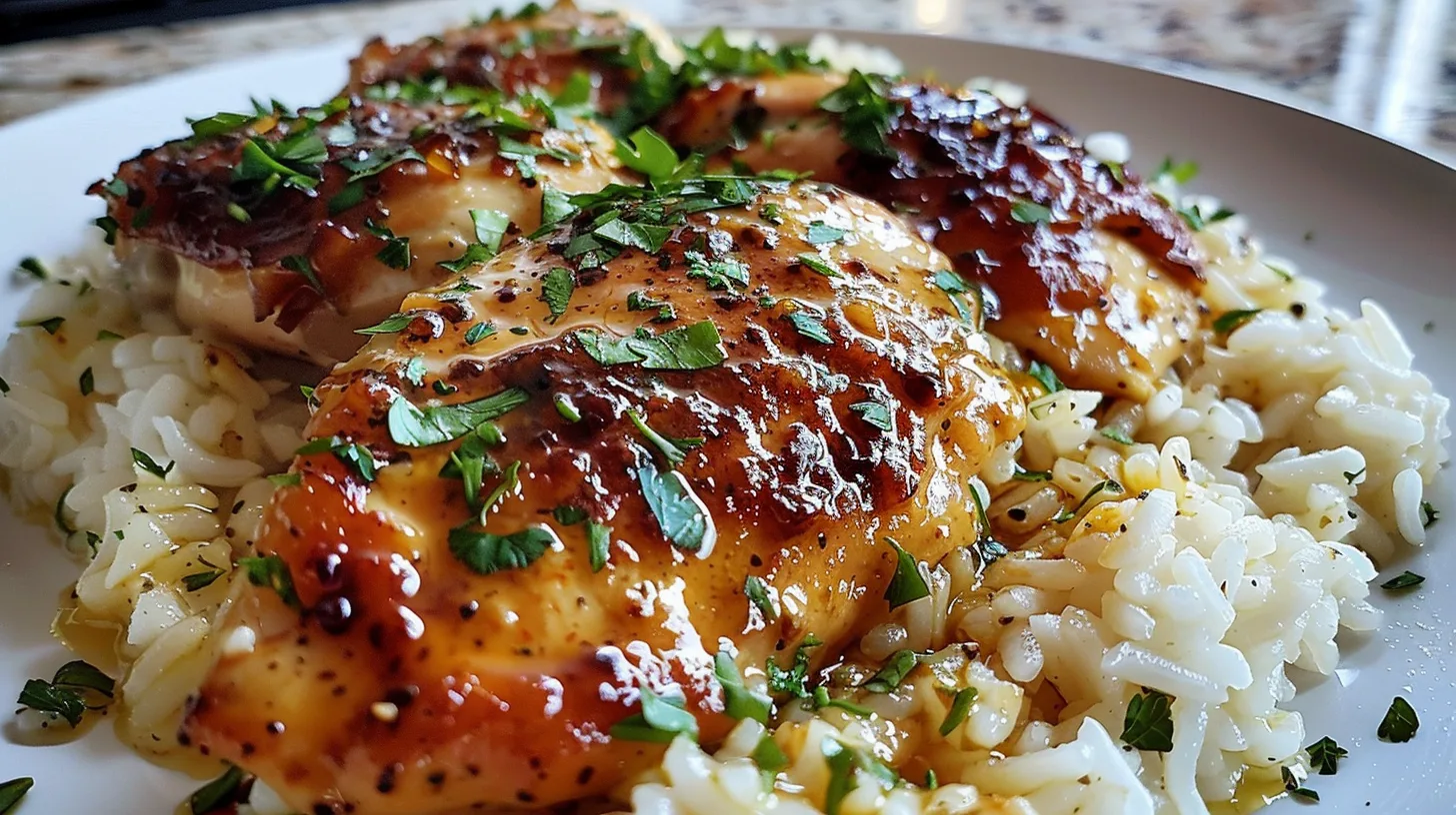 The Ultimate One Pan Honey Garlic Parmesan Chicken And Rice Recipe
