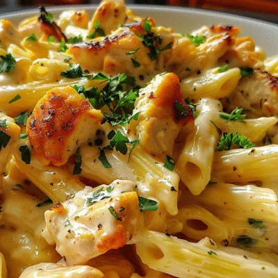 One Pot Creamy Cheddar Ranch Chicken Pasta