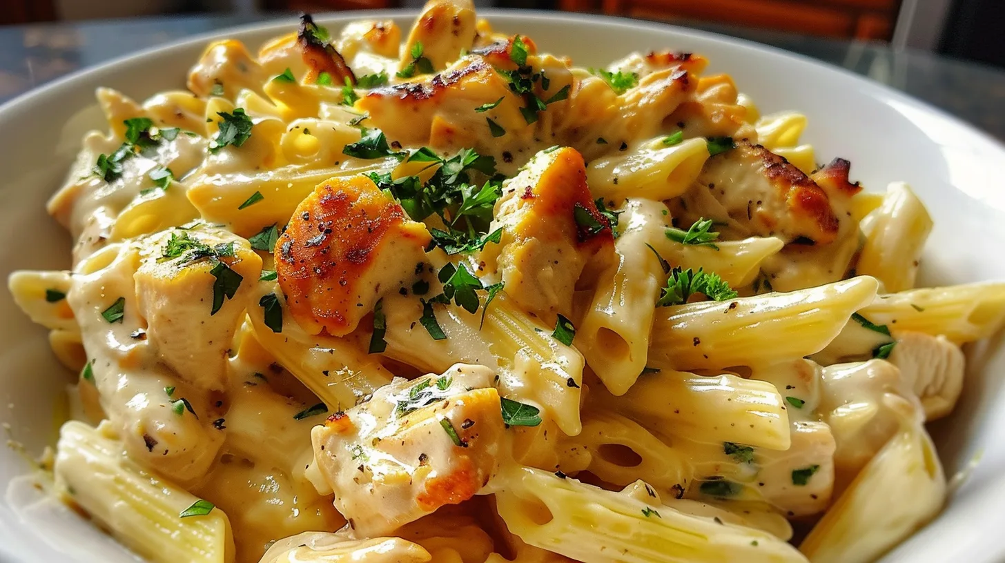 The Ultimate One Pot Creamy Cheddar Ranch Chicken Pasta Recipe