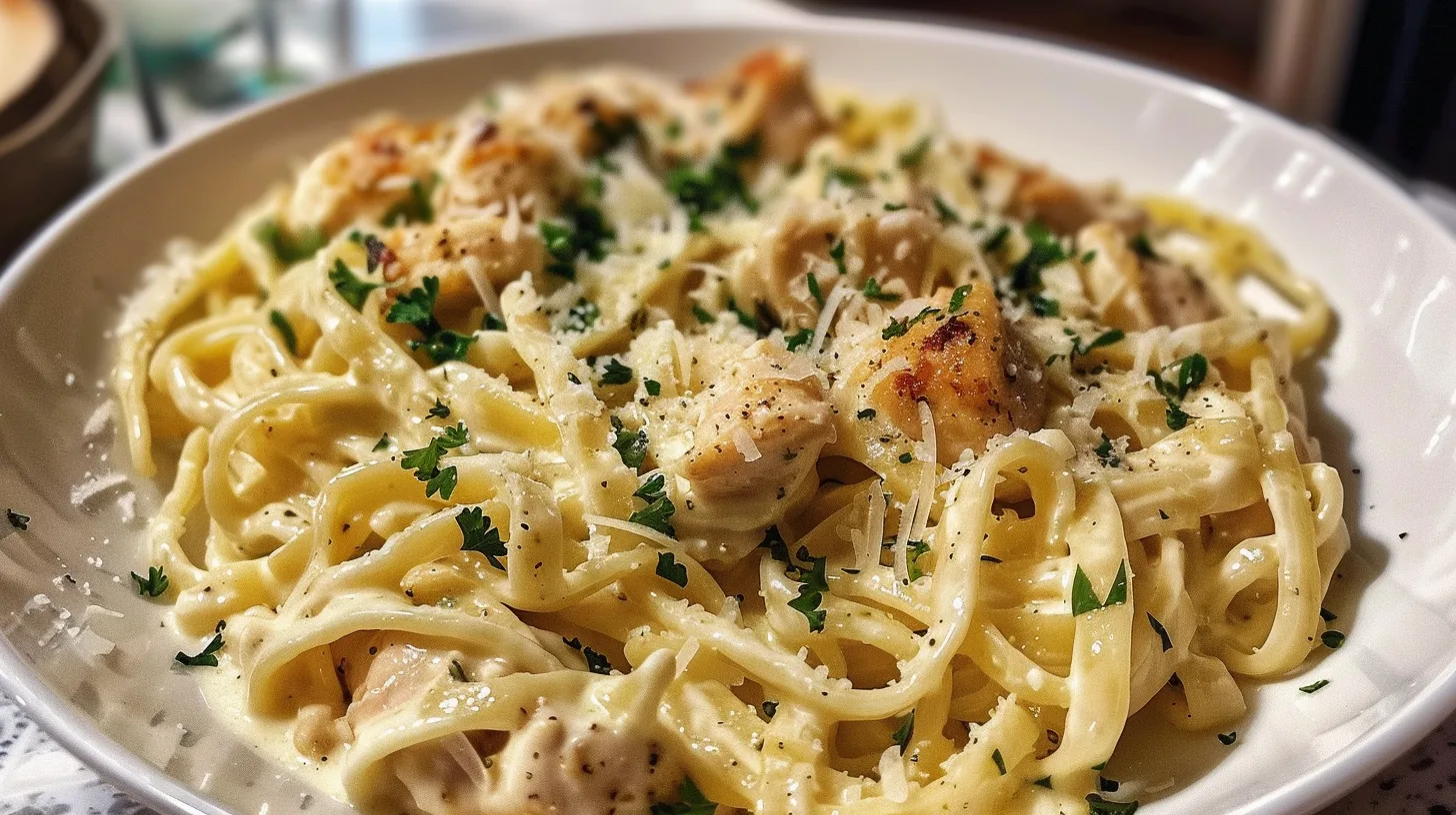 The Creamiest One Pot Garlic Parmesan Chicken Alfredo Ever
