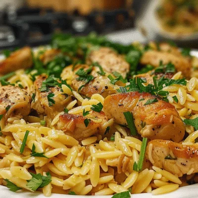 One Pot Smoky Garlic Butter Parmesan Chicken Orzo