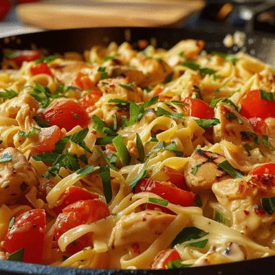 One Pot Spicy Cajun Chicken Alfredo Skillet
