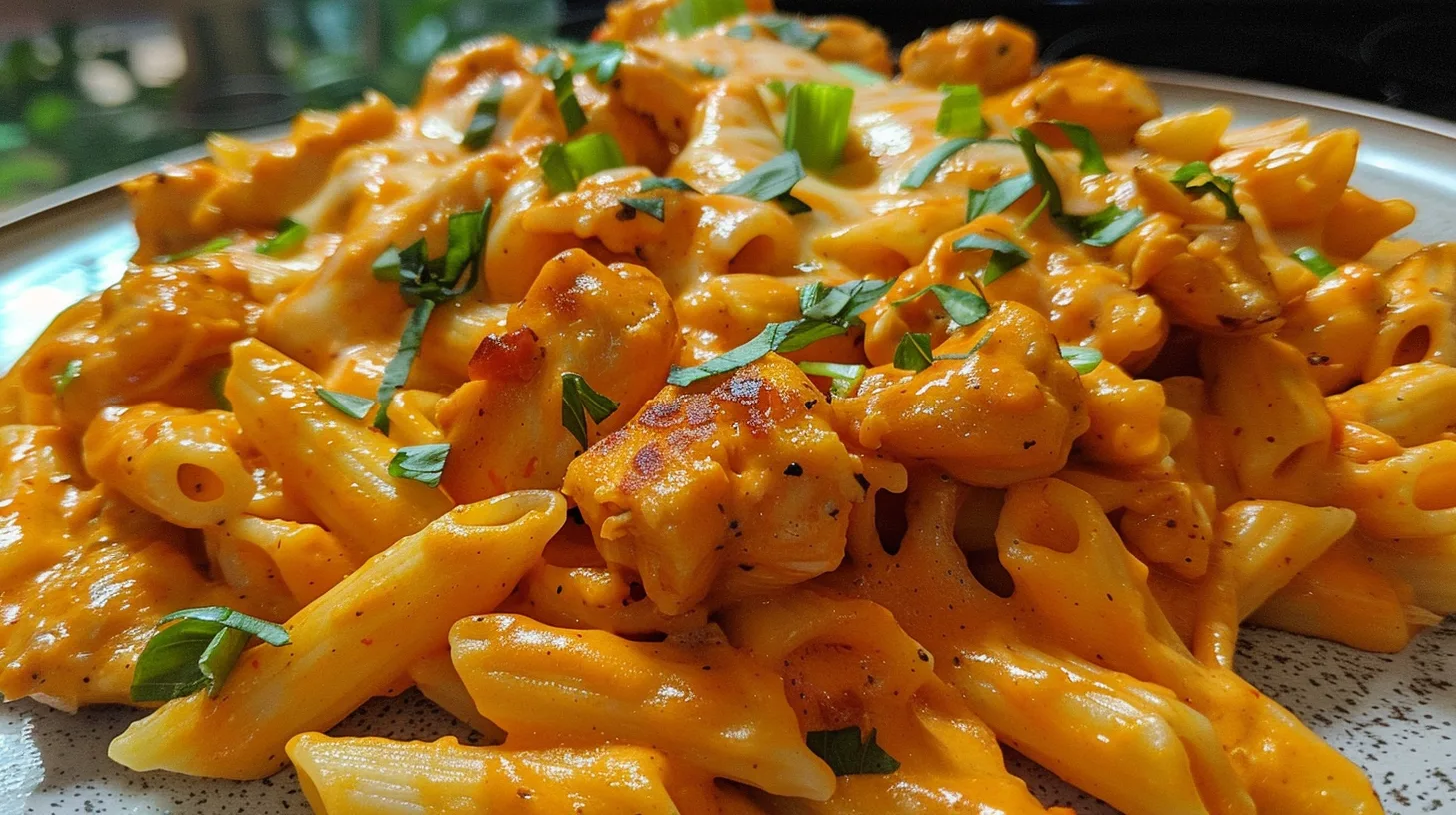 The Ultimate One Pot Sweet and Spicy Buffalo Chicken Pasta Recipe