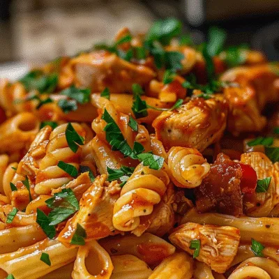 One Pot Sweet Chili BBQ Chicken Pasta