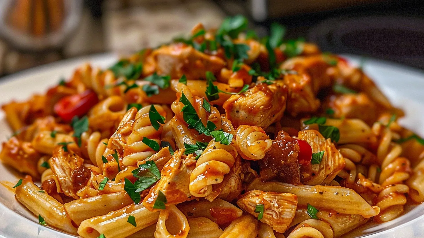 The Ultimate One Pot Sweet Chili BBQ Chicken Pasta Recipe