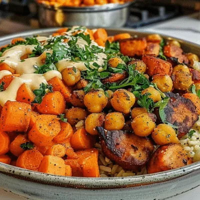 Roasted Carrot and Chickpea Bowl
