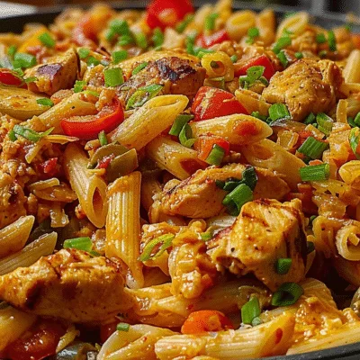 Spicy Cajun Pepper Jack Chicken Pasta Skillet