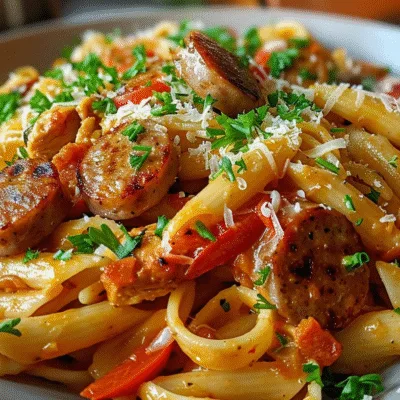 Spicy Cajun Sausage and Chicken Pasta