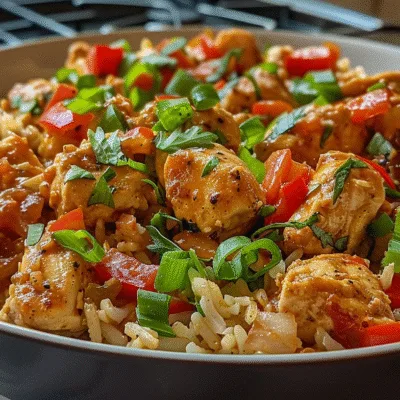Spicy Creamy Cajun Parmesan Chicken Rice Skillet