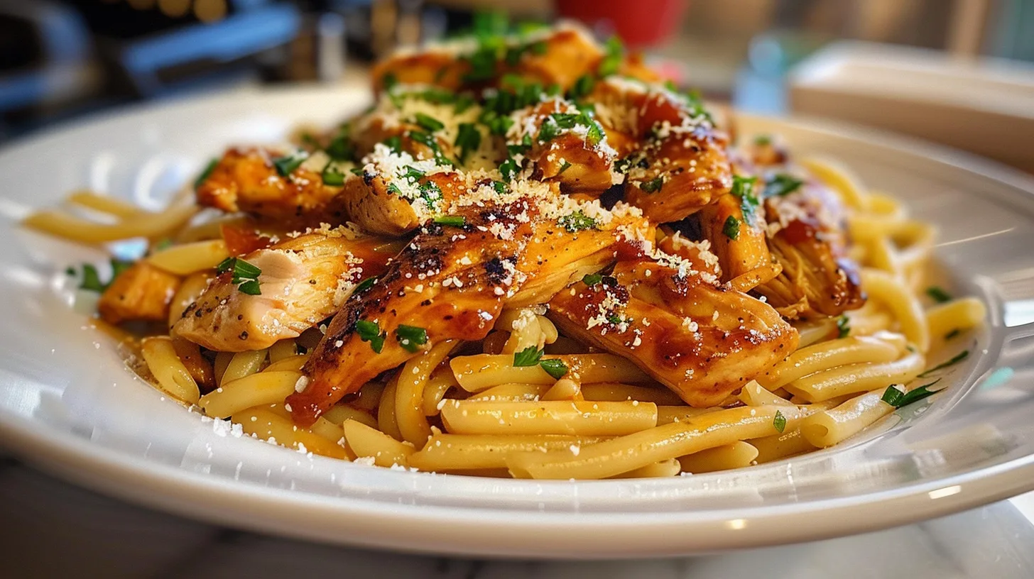 The Ultimate Sticky Garlic Butter BBQ Chicken Pasta You’ll Crave