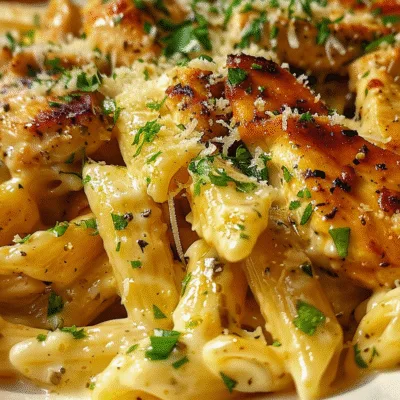Sticky Garlic Butter Honey Parmesan Chicken Penne