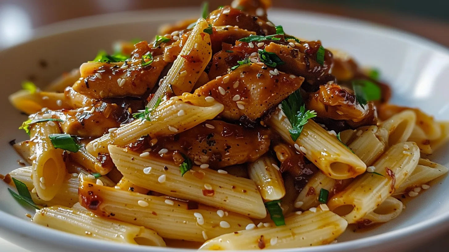 The Ultimate Sticky Honey Chili Garlic Butter Chicken Penne