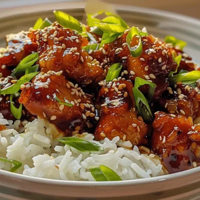 Sticky Honey Garlic Butter Chicken Rice