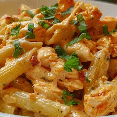 Sticky Spicy Buffalo Ranch Pepper Jack Chicken Pasta