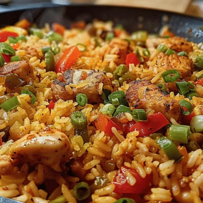 Sweet and Spicy Cajun Chicken Rice Skillet