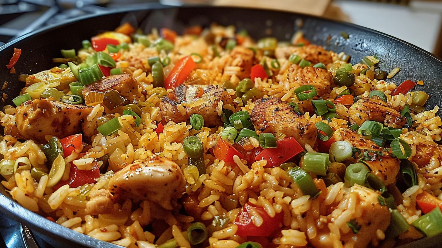 The Sweet & Spicy Cajun Chicken Rice Skillet You’ll Crave Daily