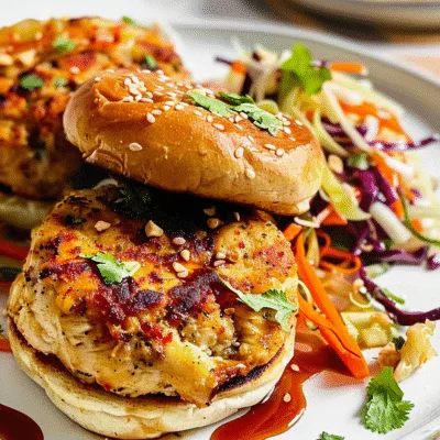 Vietnamese Style Chicken Burgers and Ginger Slaw