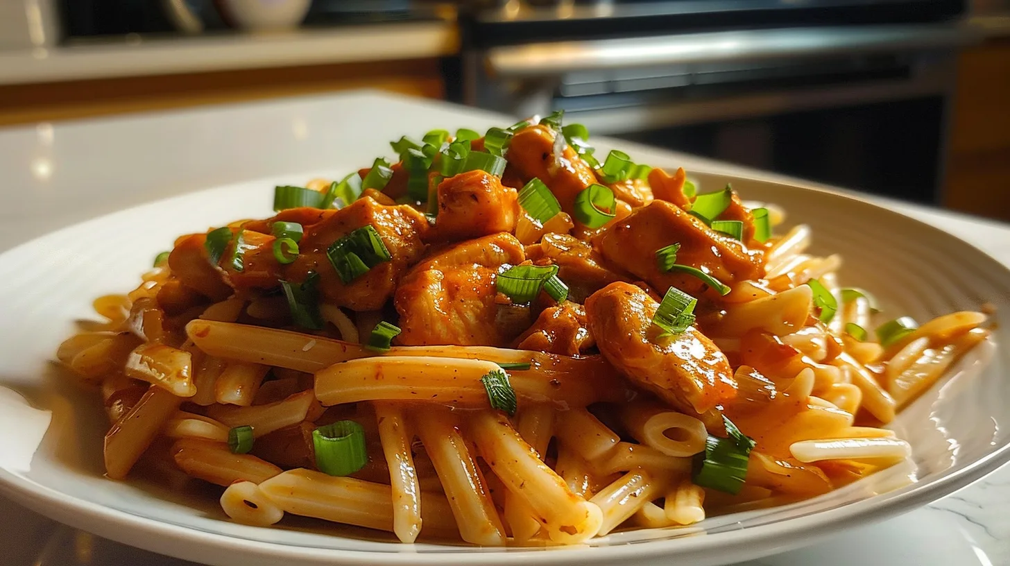 The Boldest Buffalo Honey Garlic Chicken Pasta You’ll Crave