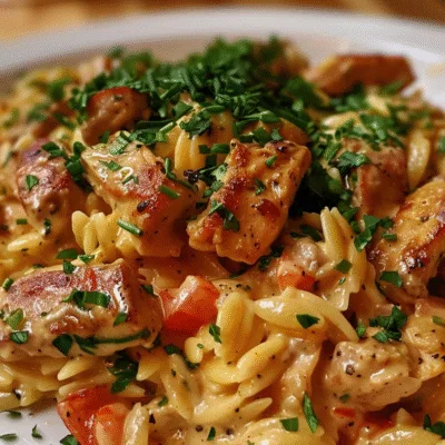 Creamy Cajun Chicken and Smoked Sausage Orzo
