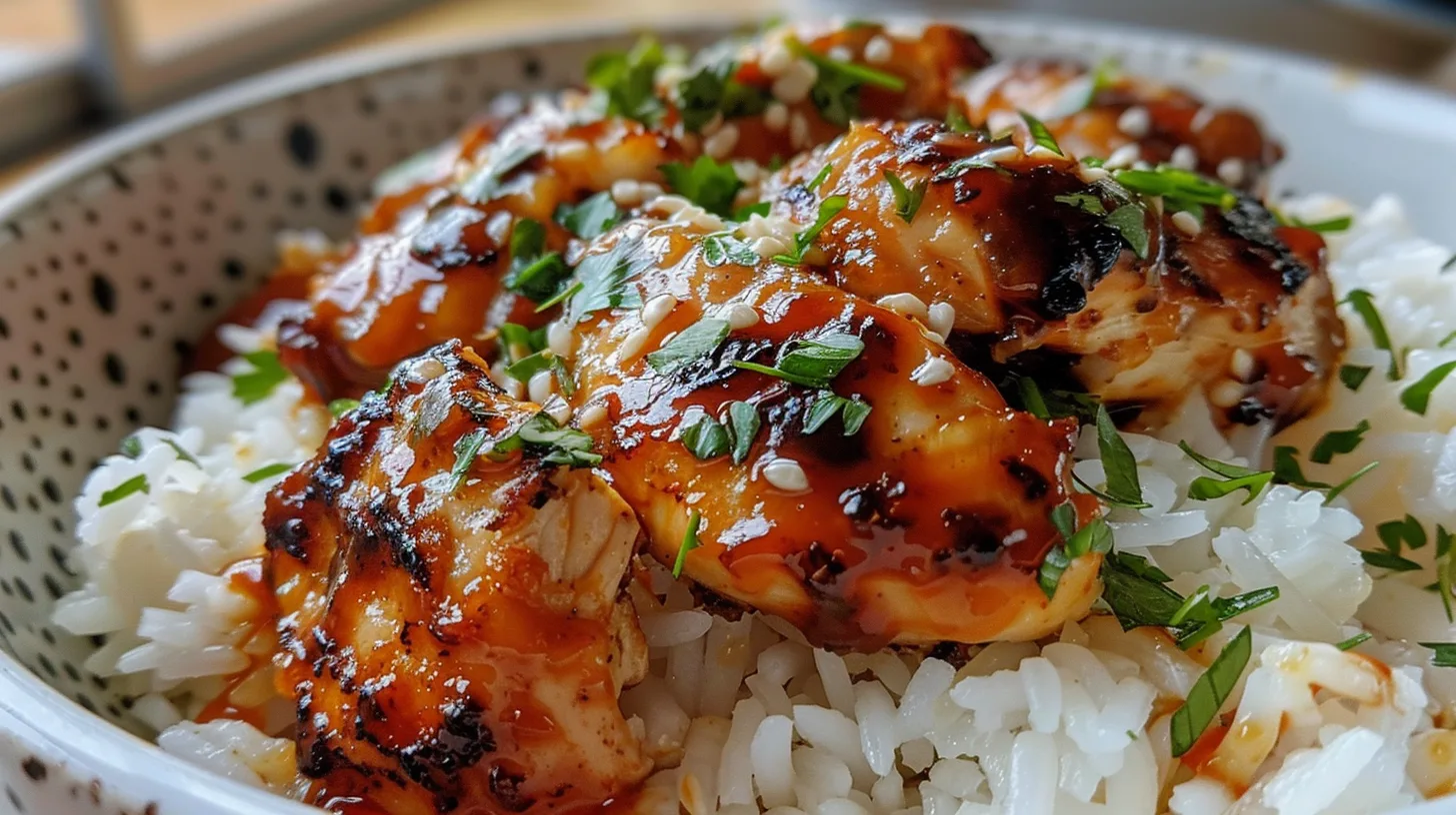 The Ultimate Creamy Honey BBQ Garlic Butter Chicken Rice