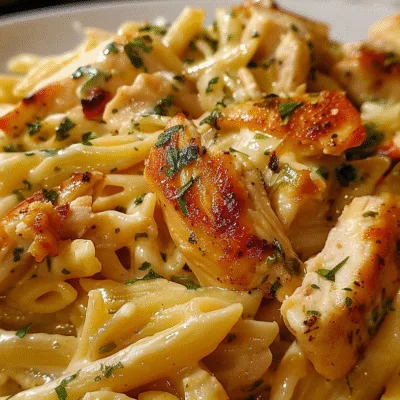 One Pan Bold Garlic Butter White Cheddar Chicken Pasta
