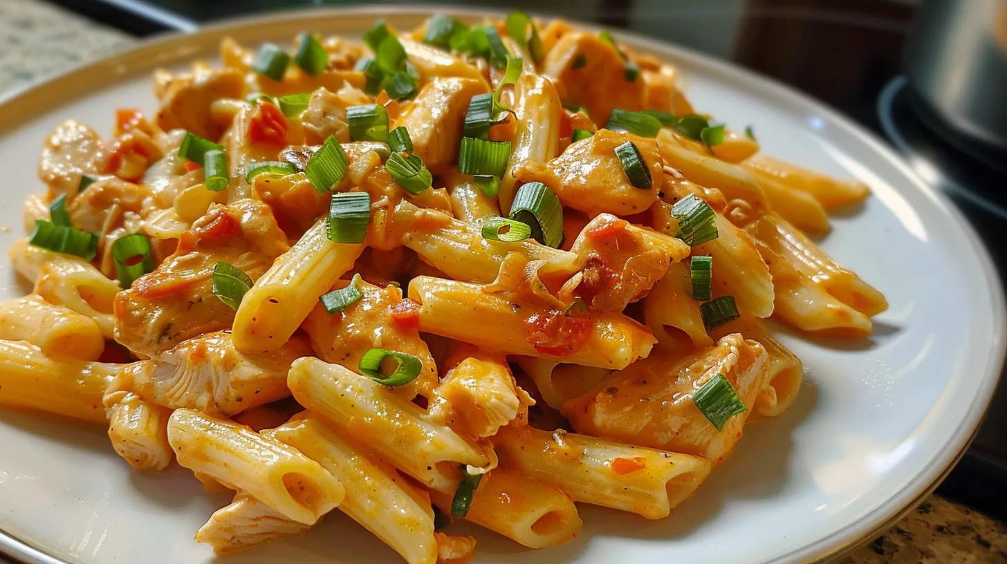 The Best One Pan Buffalo Pepper Jack Chicken Pasta You’ll Crave