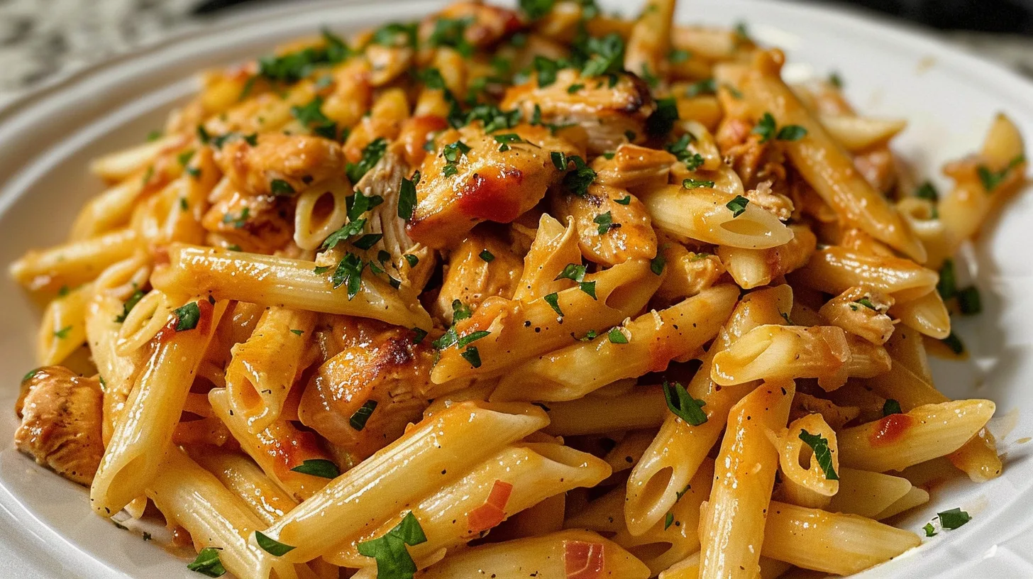 The Ultimate One Pan Spicy Garlic Butter BBQ Ranch Chicken Pasta