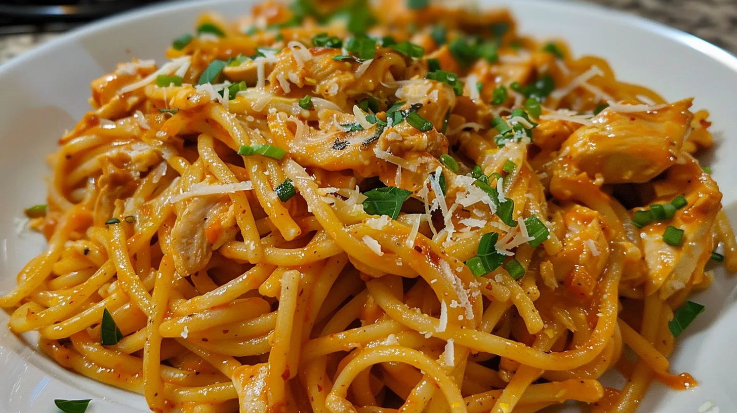 The Ultimate One Pot Bold BBQ Buffalo Chicken Pasta You’ll Crave