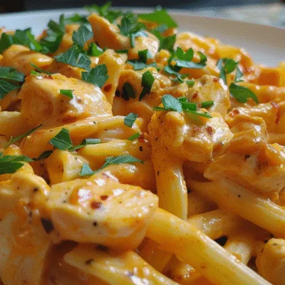 One Pot Creamy Bold Buffalo Ranch Chicken Pasta