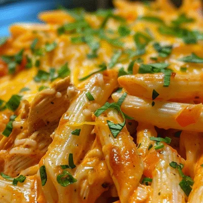 One Pot Creamy Buffalo Ranch Chicken Penne
